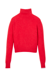 Women Mohair Turtleneck Red back view