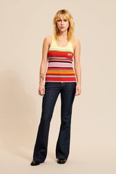 Débardeur logo Sonia Rykiel colorblock femme Rouge vue portée de face