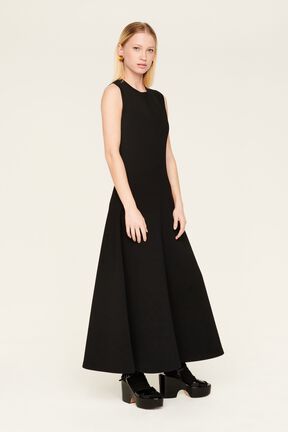 Women Two-Tone Maxi Dress Black details view 3