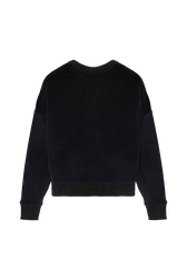 Women Velvet Sweatshirt Black back view