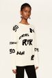 Women Sonia Rykiel logo Wool Grunge Sweater Ecru details view 1