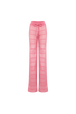 Pantalon dentelle ajourée rayé femme Rose vue de face