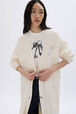 Cardigan long torsadé en laine Ecru vue de détail 1