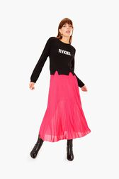 Wool Merinos Rykiel Sweater Black front worn view