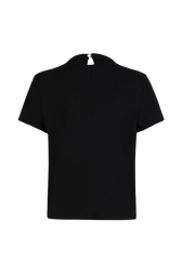 Short-sleeved rhinestone embroidered jersey T-shirt Multico crea striped back view
