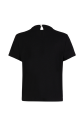 T-shirt manches courtes strassé et brodé en jersey Multico raye crea vue de dos