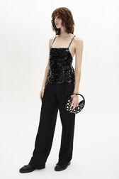 Strappy Sequined Camisole Black details view 1