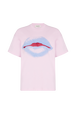 T-shirt col rond manches courtes en jersey de coton Doll pink vue de face