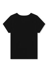 Rhinestone illustration T-shirt Black back view