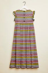 Robe longue fille rayée multicolore Multico raye vue de dos