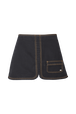 Women Denim Short Skirt Black front view