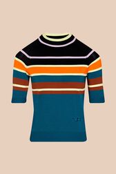 Pull manches courtes femme Baby blue vue de face