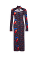 Women Cherry Print Viscose Maxi Dress Multico crea cherries front view