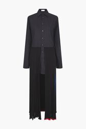 Long Dress With Trompe L'oeil Effect Black front view