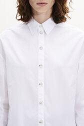 Poplin Shirt with Rhinestone Buttons White details view 2