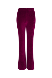 Pantalon coupe flare en velours Framboise vue de face