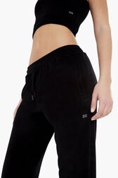 Women Velvet Jogging Pants Black details view 2