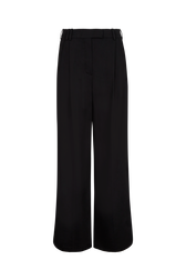 Women Viscose Loose-Fit Trousers Black front view