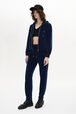 Velvet Jogging Trousers Blue duck details view 1
