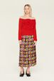 Women Plain Flower Sweater Red details view 3