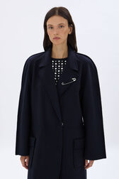 Manteau oversize en double face Navy vue de détail 1