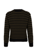 Striped Long-Sleeved Crew Neck Sweater Striped black/khaki back view