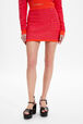 Women Striped Mini Skirt Striped fuchsia/coral details view 1