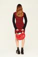 Robe midi rayée Jane Birkin femme Raye noir/rouge vue de détail 3