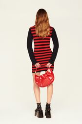 Robe midi rayée Jane Birkin femme Raye noir/rouge vue de détail 3