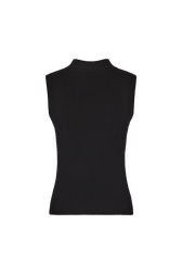 Sleeveless knitted sweater Black back view