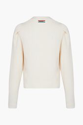Wool Cardigan SR White back view