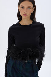 Long-sleeved jersey top Black details view 1
