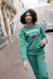 Printed Girl Oversize Cropped Sweater - Bonton x Sonia Rykiel Green front worn view