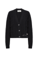 Cardigan torsadé en laine Noir vue de face