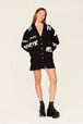 Cardigan grunge laine logo Sonia Rykiel femme Noir vue portée de face