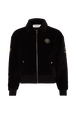 Bomber matelassé en velours Noir vue de face