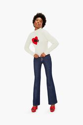 Sonia Rykiel Heart Turtleneck White front worn view