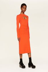 Jupe longue bicolore femme Orange vue de détail 2