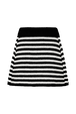 Women Big Poor Boy Striped A-line Skirt Black/white back view