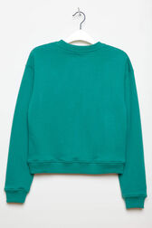 Printed Girl Oversize Cropped Sweater - Bonton x Sonia Rykiel Green details view 5