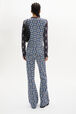 Long-Sleeved Crew-Neck Jumper Blue back worn view