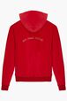 Women Velvet Hoodie Red back view