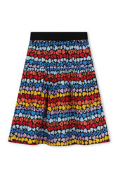 Gathered poplin skirt Multico crea striped front view