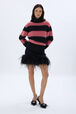 Jersey mini skirt Black front worn view