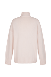 Pull oversize col montant Rose vue de dos
