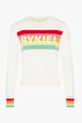 Knitted Long Sleeve Sweater White front view
