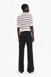 Women Tailored Straight-Leg Trousers Black back worn view
