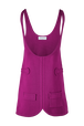 Robe courte sans manches maille milano femme Fuchsia vue de face