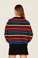 Cardigan Big Poor Boy rayé femme Multico raye rf vue portée de dos