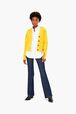 Wool Cardigan SR Yellow front worn view